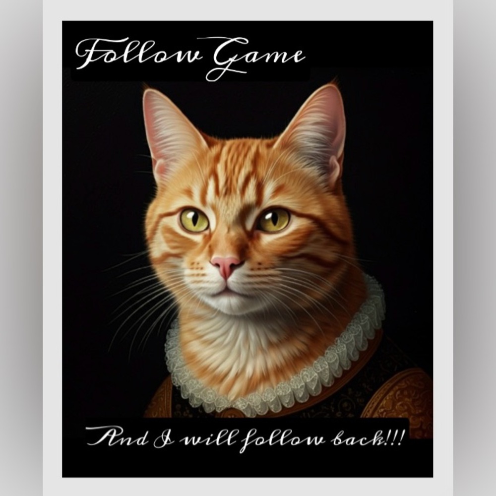 Caterpillar Orange Tabby Cat Portrait Art Print